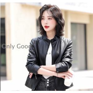 訳アリ　革ジャン　ライダースジャケット　クール 上品 LIUGOO ZERO WASTE 本革 ダブルライダースジャケット レディース