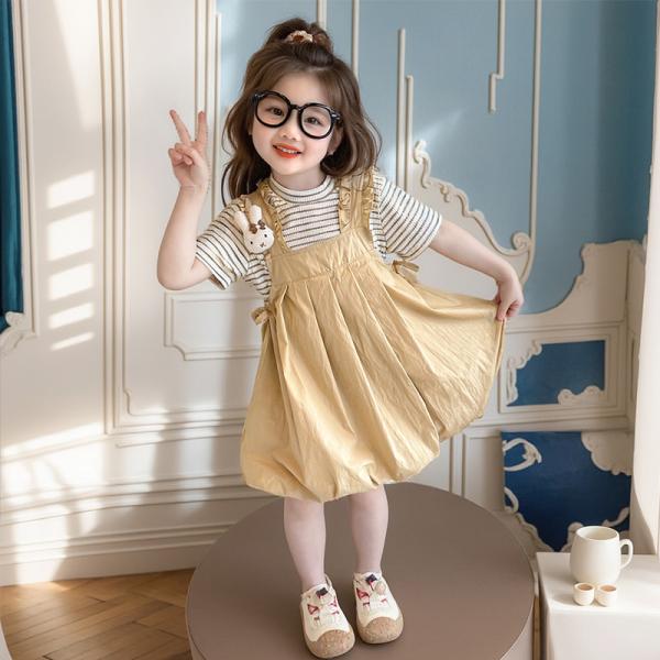 子供服 Tシャツ ワンピース キャミソール 上下セット キッズ 女の子 2点セット キッズ 春夏  ...