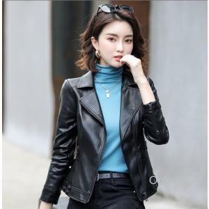 ラムレザー ライダースJKダブル スタッズ付き 本革 ラムレザー