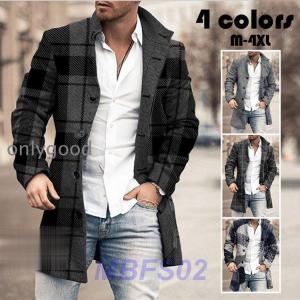 超ロングコート メンズ チェスターコート 綿入り ウールコート コート