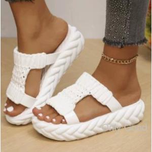 厚底サンダル メッシュ ニットサンダルの詳細画像5