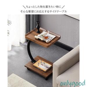 サイドテーブル 四角形&円形 キャスター付き ...の詳細画像2
