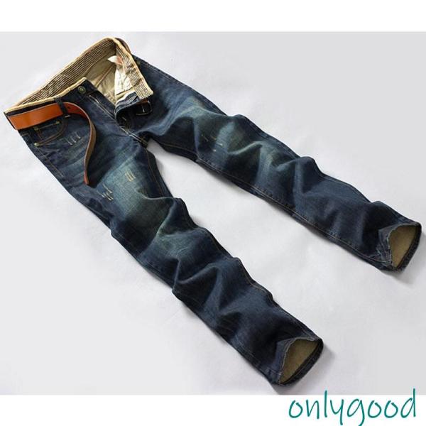 デニムパンツメンズロングパンツ無地ボトムスストレッチスキニーデニムジーンズスリムジーパン春秋新作登場