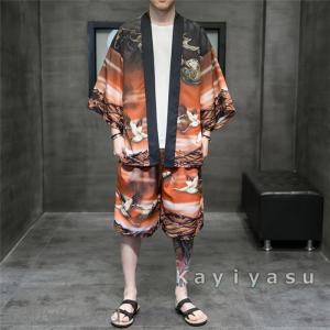甚平 メンズ 上下セット M-5XL セットア...の詳細画像4