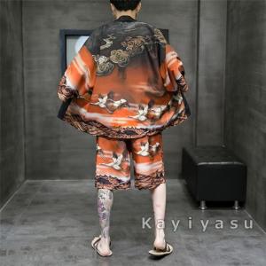 甚平 メンズ 上下セット M-5XL セットア...の詳細画像5