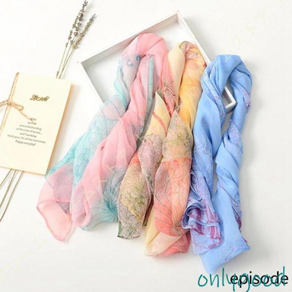 スカーフシルク レディース 上品 プリント 花柄 絹マフラー 大判ストール 薄手 日焼け止めショール...