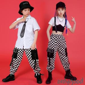 キッズダンス衣装 チェック柄 セットアップ ヒッ...の商品画像