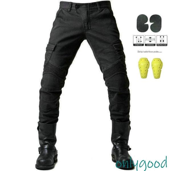 バイクパンツ メンズ　ライディングパンツ デニム バイクウェア 耐磨 膝パッド付き プロテクター付き...