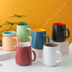 カラフルな天然発色鉱石製マグカップ かぼちゃ 蓋付き ふた付き 陶器製