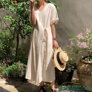 30代ワンピース 半袖 ミモレワンピース ロング...の商品画像
