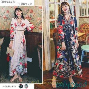 マキシワンピース レディース ロング丈 大人 ワ...の商品画像
