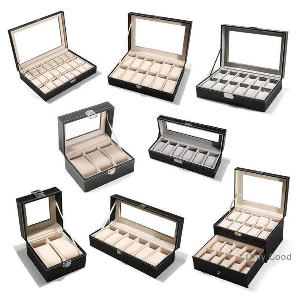 時計収納ケース 腕時計時計コレクションケース ディスプレイケース 木製 ブラウン 2本 3本 6本 ...