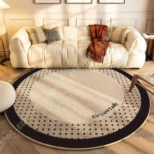 ラグ 円形 ラグマット 厚め 洗える おしゃれ 北欧 丸 カーペット 短い毛足 絨毯 滑り止め付き ホットカーペット ラグカーペット フロア 床暖房対応