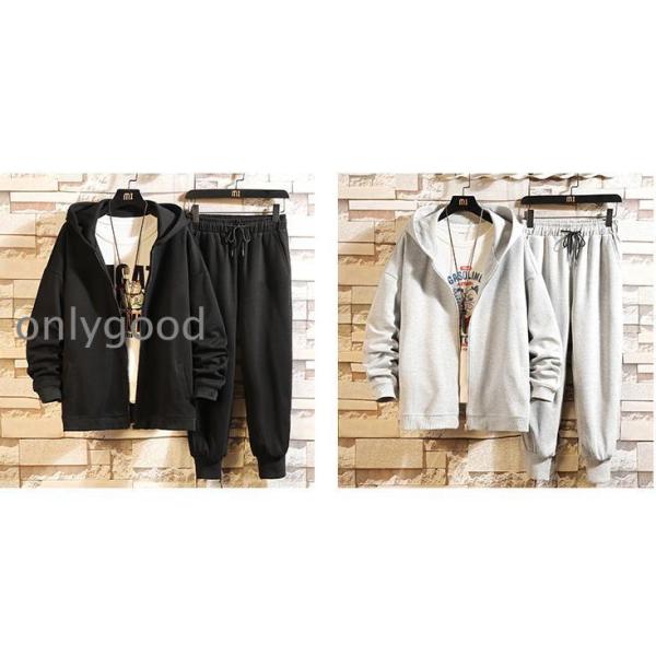 パーカーセット メンズ ジップアップ スウェット ジップアップパーカー ジャンパー トレーナー カッ...