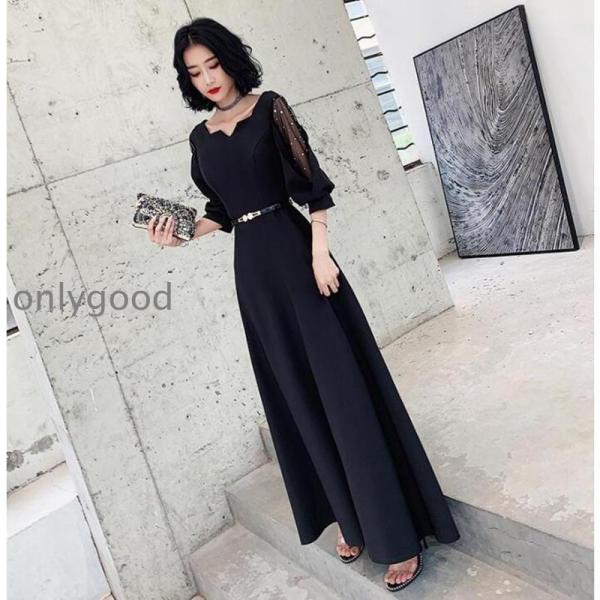 ロングドレス 演奏会用 パーティードレス 結婚式 ドレス ステージドレス 大人 ピアノ 発表会 コー...