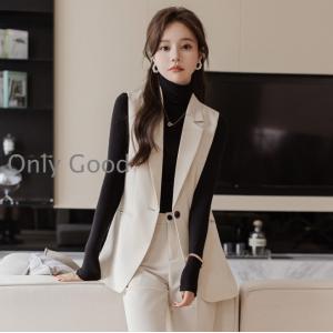セットアップ パンツスーツ ロングベスト レデ...の詳細画像5