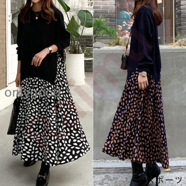 ワンピース レディース 40代 大きいサイズ 春秋 きれいめ ロングワンピース長袖 着痩せ 大人 a...