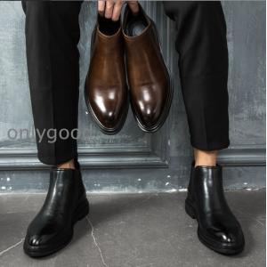 DEDESKEN（デデスケン） ブーツ メンズ 本革 ショート サイドゴア 黒