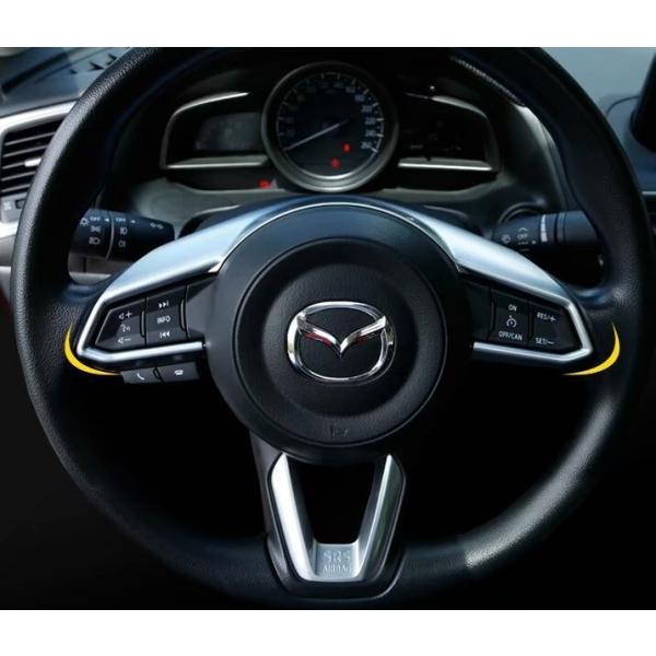 高品格♪ サテンシルバー ステアリング カバー マツダ MAZDA6 ワゴン 20S 25S 25T...