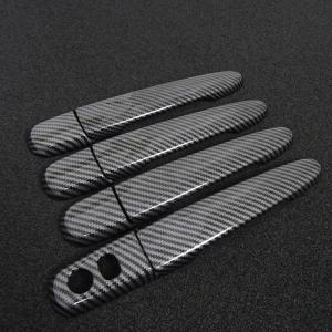 フォルクスワーゲン VW ブラック カーボン ドアハンドル ノブ カバー