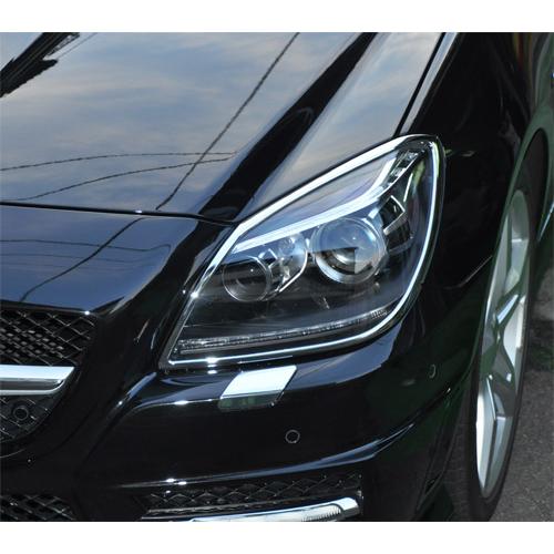 メルセデス ベンツ メッキ ヘッドライト ヘッドランプ リング R172 SLK200 SLK350...
