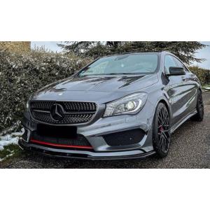 スポーティ全開♪ ベンツ カーボン ルック フロントバンパー リップ スポイラー W117 C117 CLA180 CLA250 CLA45 AMGライン クーペ