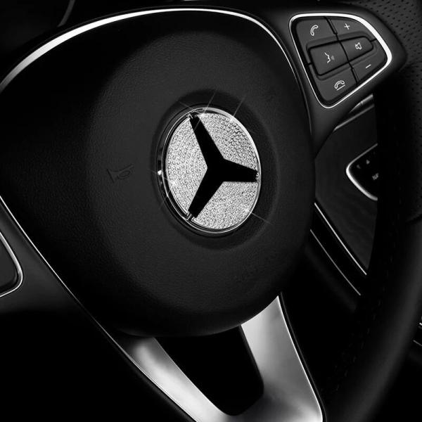 ラグジュアリー♪ メルセデス ベンツ スワロフスキー ステアリング エンブレム カバー R172 S...