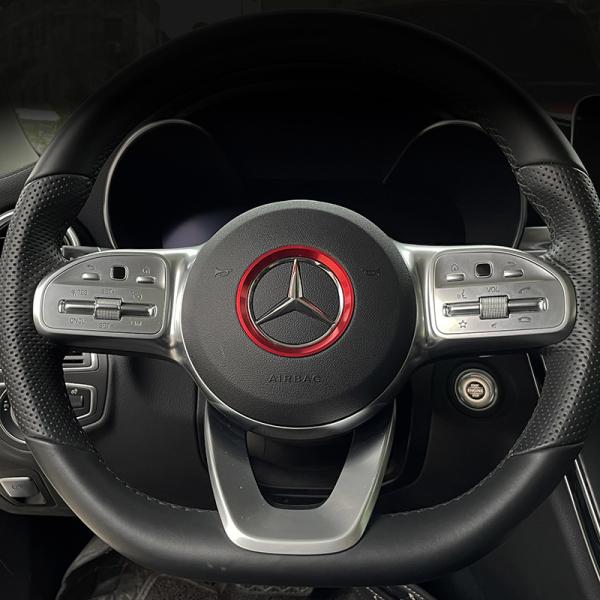 デザイン性UP♪ メルセデス ベンツ レッド ステアリング エンブレム リング C217 S400 ...