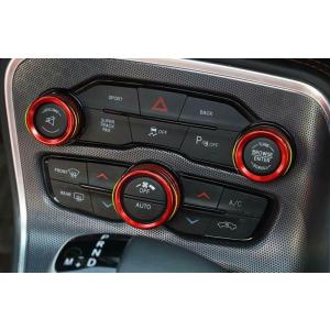 デザイン性UP♪ レッド エアコン ダイヤル カバー ダッジ チャレンジャー 392 HEMI R/...