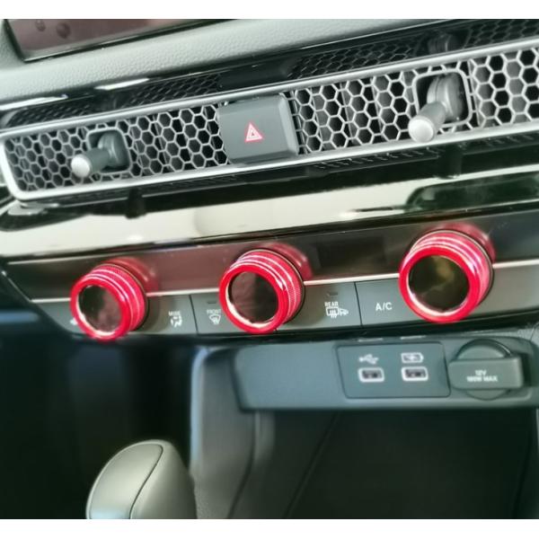 デザイン性UP♪ ホンダ レッド エアコン ダイヤル カバー シビック FL1 FL4 FL5 LX...