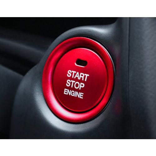デザイン性UP♪ エンジン スターター スイッチ リング &amp; カバー 赤 マツダ MAZDA2 15...