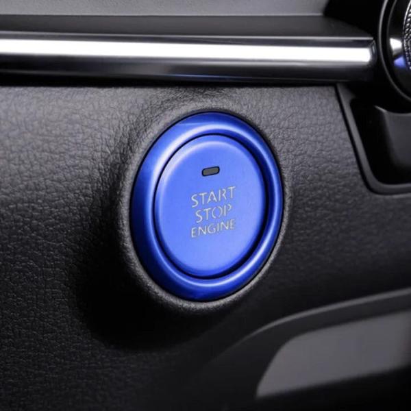 デザイン性UP♪ ブルー エンジン スイッチ カバー セット マツダ MAZDA3 ファストバック ...