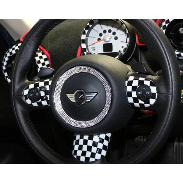 高級感UP♪ ダイヤモンド スワロフスキー デコ ステアリング カバー MINI ミニ R61 ペー...