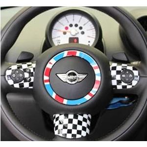 デザイン性UP♪ ステアリング スイッチ カバー BMW MINI チェッカー ミニ R60 クロス...