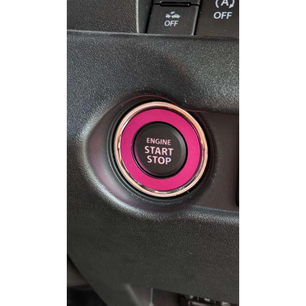 デザイン性UP♪ エンジン スターター スイッチ リング ピンク ワゴンRスマイル MX81S MX...