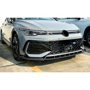 スポーティ全開♪ カーボン ルック フロントバンパー リップ スポイラー ゴルフ8 ゴルフVIII ...