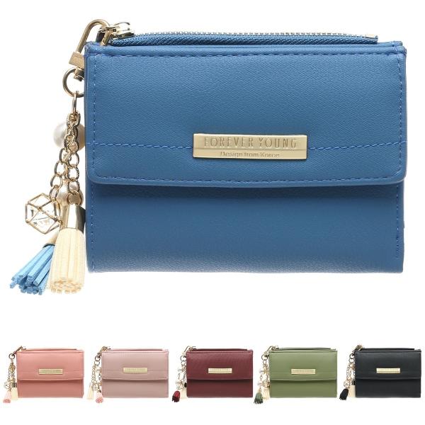 Forever young フォーエバーヤング シンプル ゴールド ロゴ ミニ財布 カード コインケ...