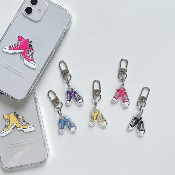 アクセサリー チャーム キーリング キーホルダー シューズ キャンバス スニーカー 飾り AirPo...