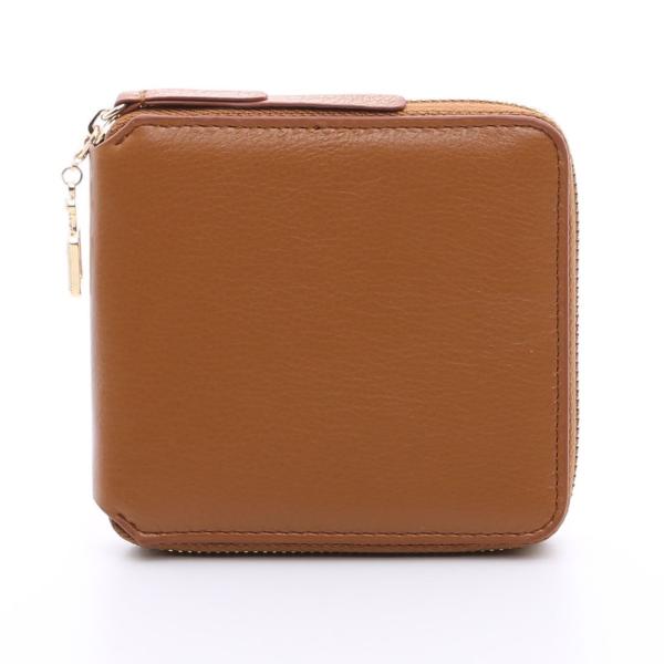 OMNIA オムニア 2つ折り 財布 本革 レディース かぶせ さいふ 二つ折り コインケース付き