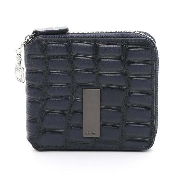 OMNIA オムニア ラウンドファスナー 2つ折り ミニ財布 本革 サイフ レディース 二つ折り コ...