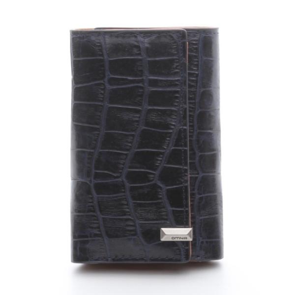 OMNIA オムニア クロコ 5連キーケース 天然牛革 メンズ 札入れあり 鍵財布 キーホルダー キ...