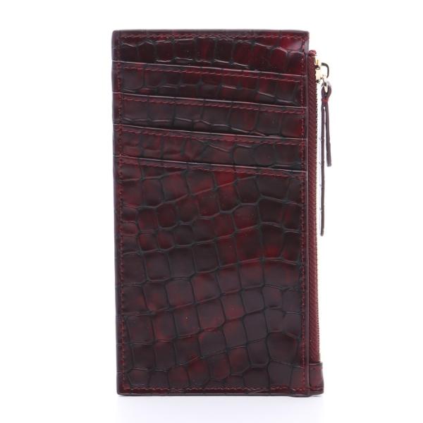 OMNIA オムニア 天然牛革 本革 クロコ レディース カードケース 小銭入れ パスケース カード...