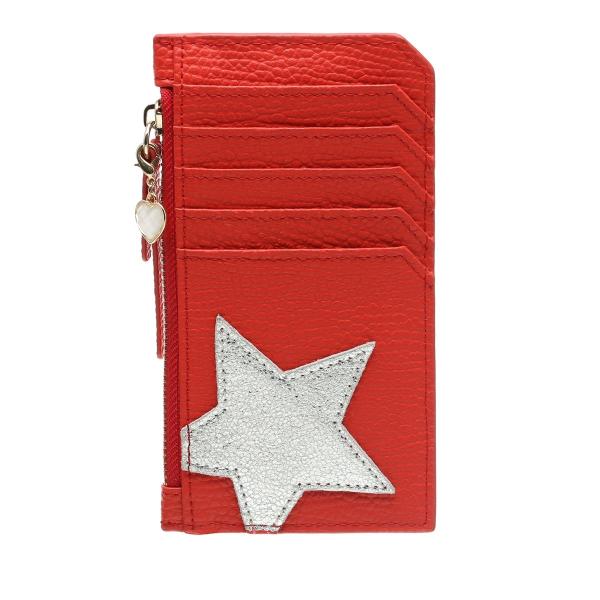 OMNIA オムニア 天然牛革 本革 レディース スターカードケース 小銭入れ パスケース カード入...