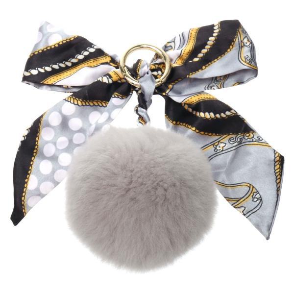 FROMb フロムビー ラビットファー スカーフ リボン バッグチャーム キーリング レディース o...