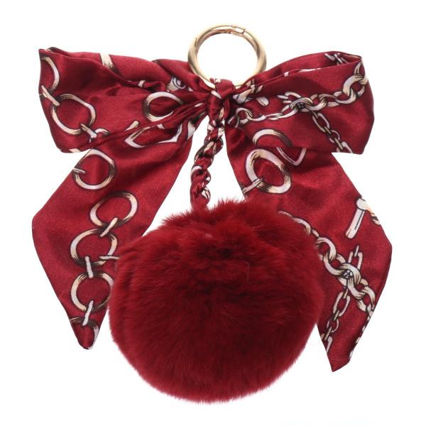 FROMb フロムビー ラビットファー スカーフ リボン バッグチャーム キーリング レディース o...