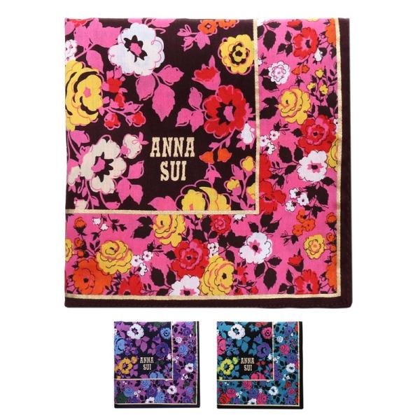 アナスイ ANNA SUI ハンカチ 花 フラワー カラフル おしゃれ かわいい ハンカチーフ 薄い...