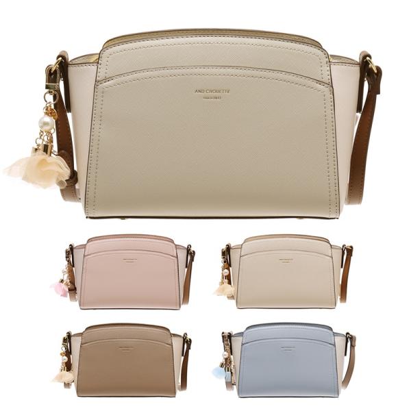 サマンサタバサ &amp;シュエット ラウンド プレーン ショルダーバッグ バッグ 肩掛け かばん レディー...