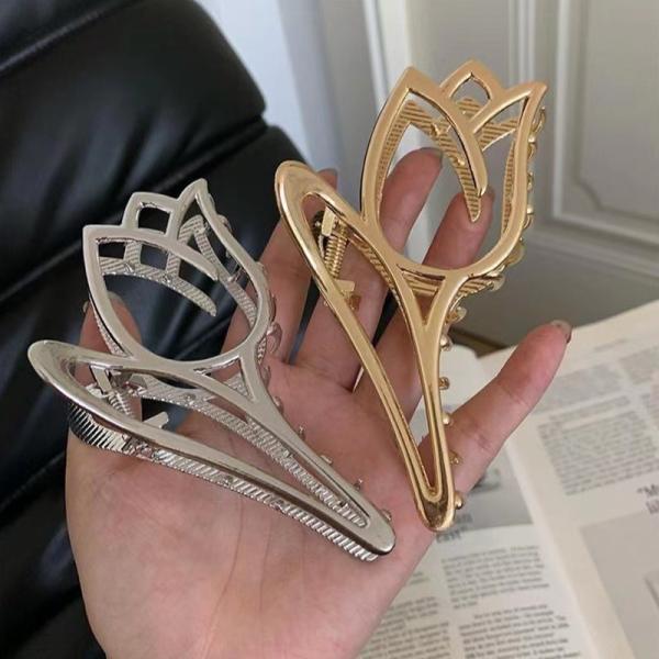 バンスクリップ ヘアアクセサリー ヘアクリップ 韓国 大きめ 薔薇 バラ ローズ シンプル おしゃれ...