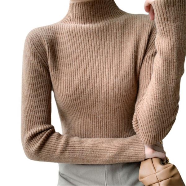 ニット レディース 冬 ハイネック タートルネック セーター リブニット 長袖 秋冬 秋 冬 トップ...