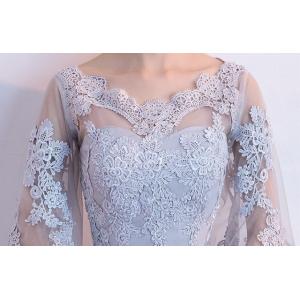 レース 刺繍 フリル チュール 膝下 ロングワ...の詳細画像5